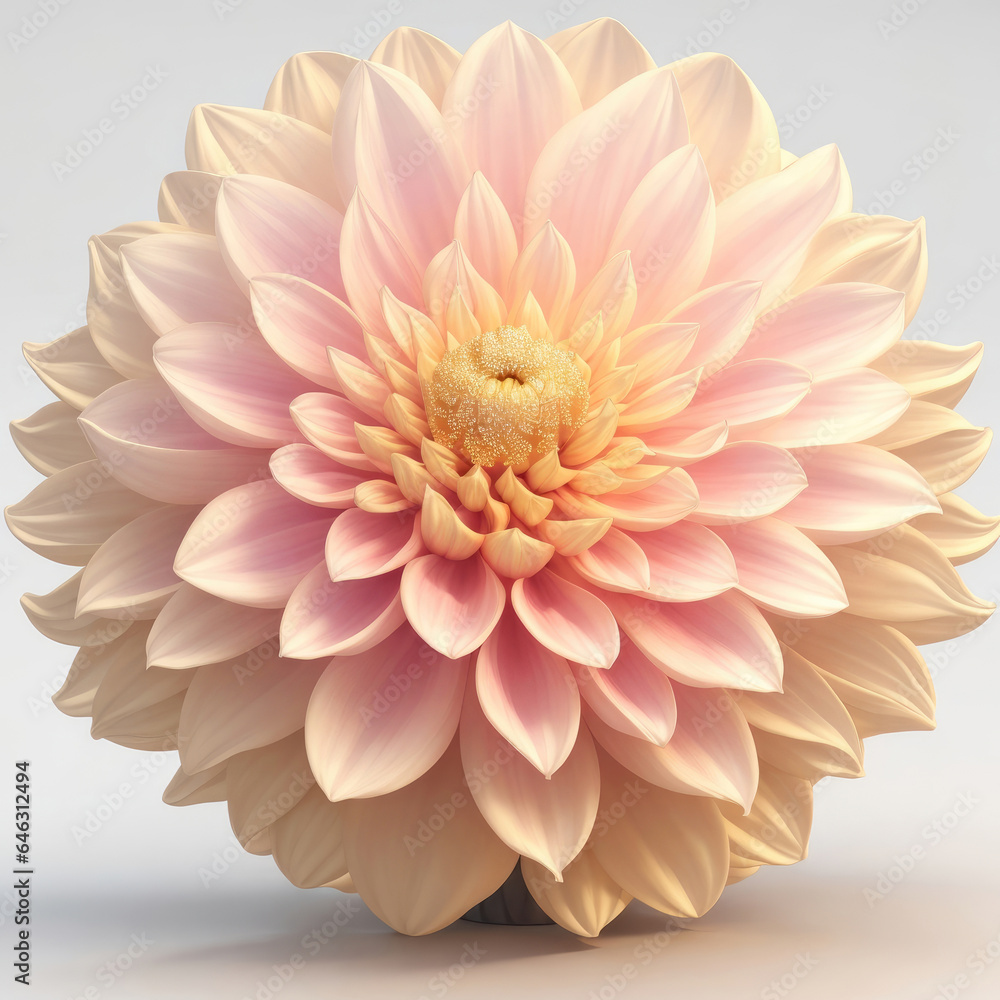 3D flowers made from ceramic with pastel colors and a touch of gold 3D flowers made from ceramic with pastel colors and a touch of gold