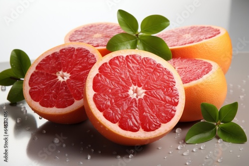 grapefruit with leaves