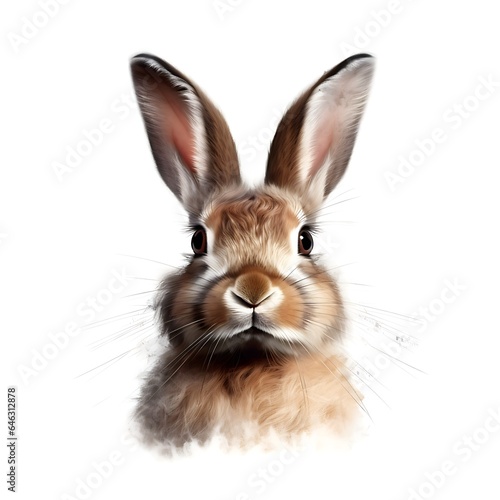 Illustrated Rabbit - Whimsical Nature's Portrait © Luca