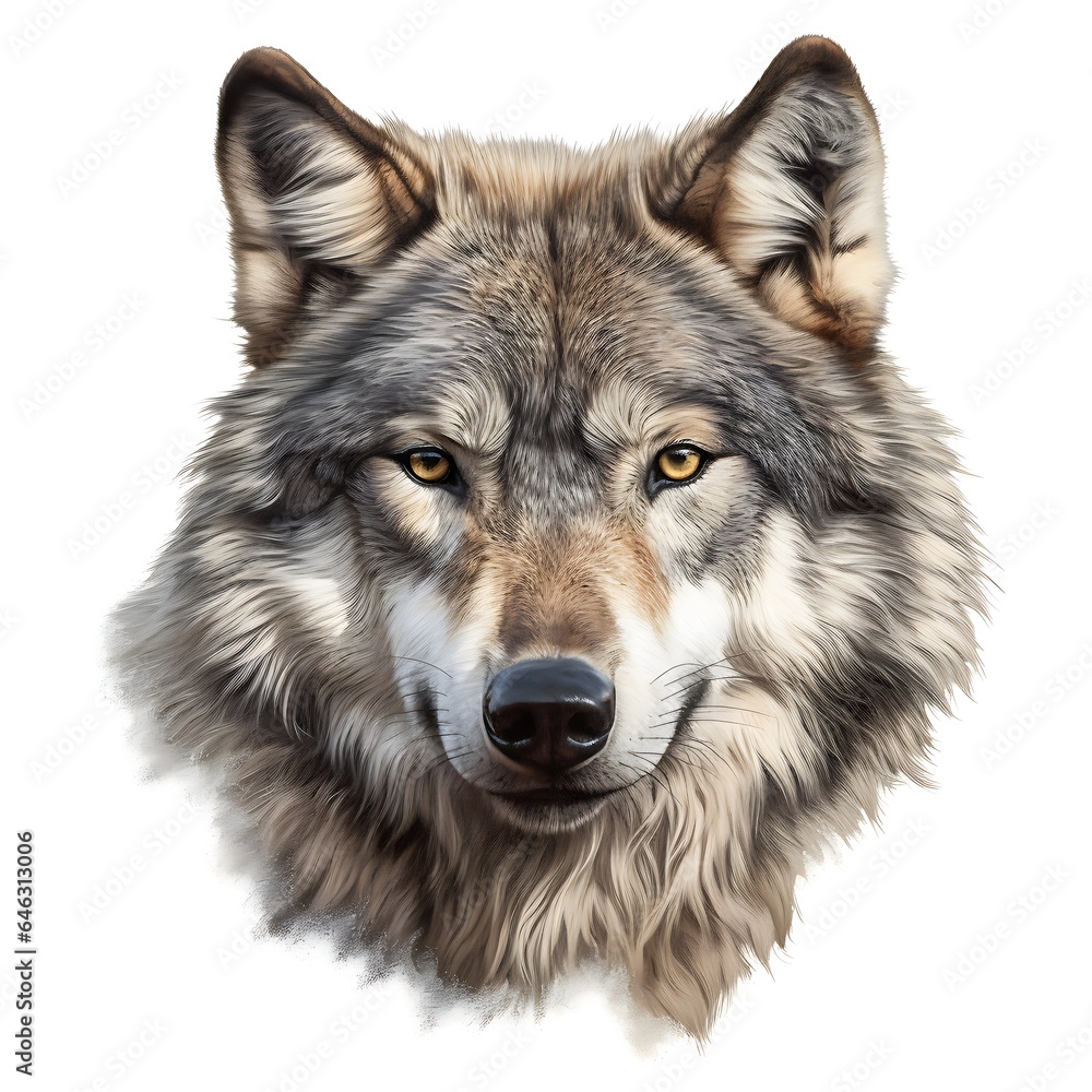 Fototapeta premium Illustrated Wolf - Artistic Wilderness Enigma