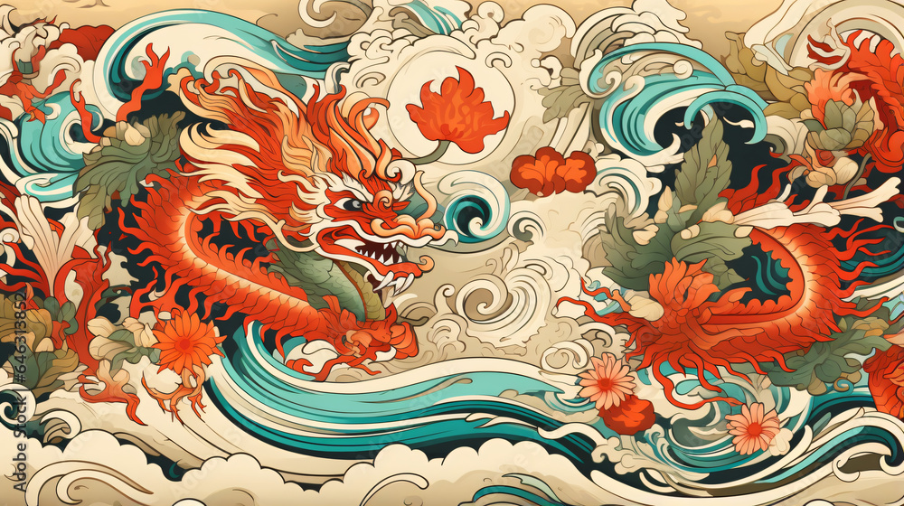 Decorative Chinese style scroll design