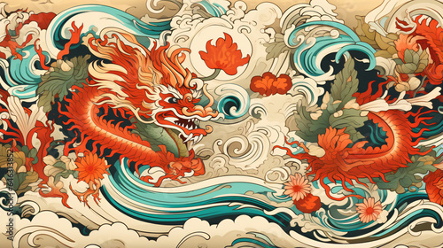 Decorative Chinese style scroll design