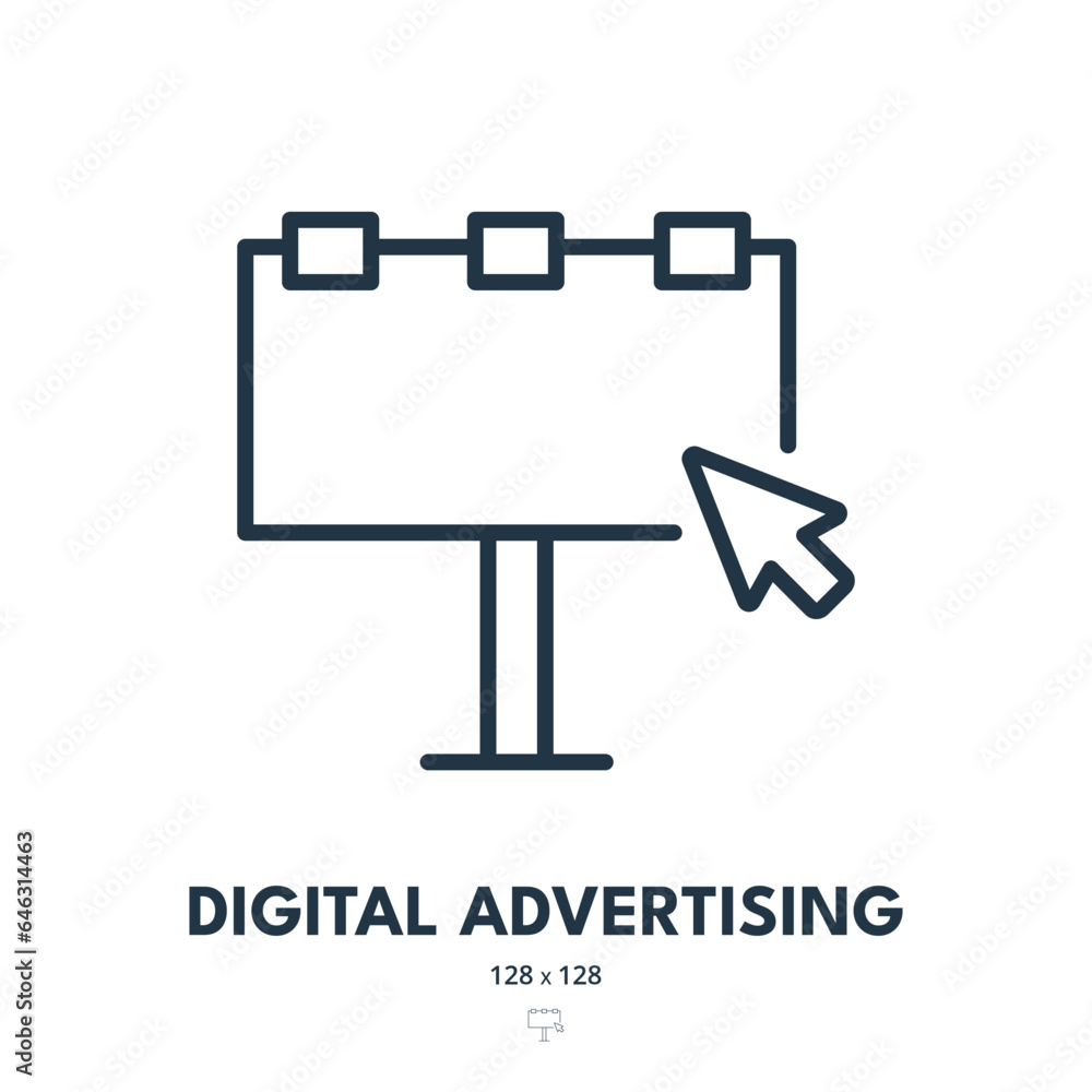 Digital Advertising Icon. Online, Promotion, Marketing. Editable Stroke. Simple Vector Icon Digital Advertising Icon. Online, Promotion, Marketing. Editable Stroke. Simple Vector Icon