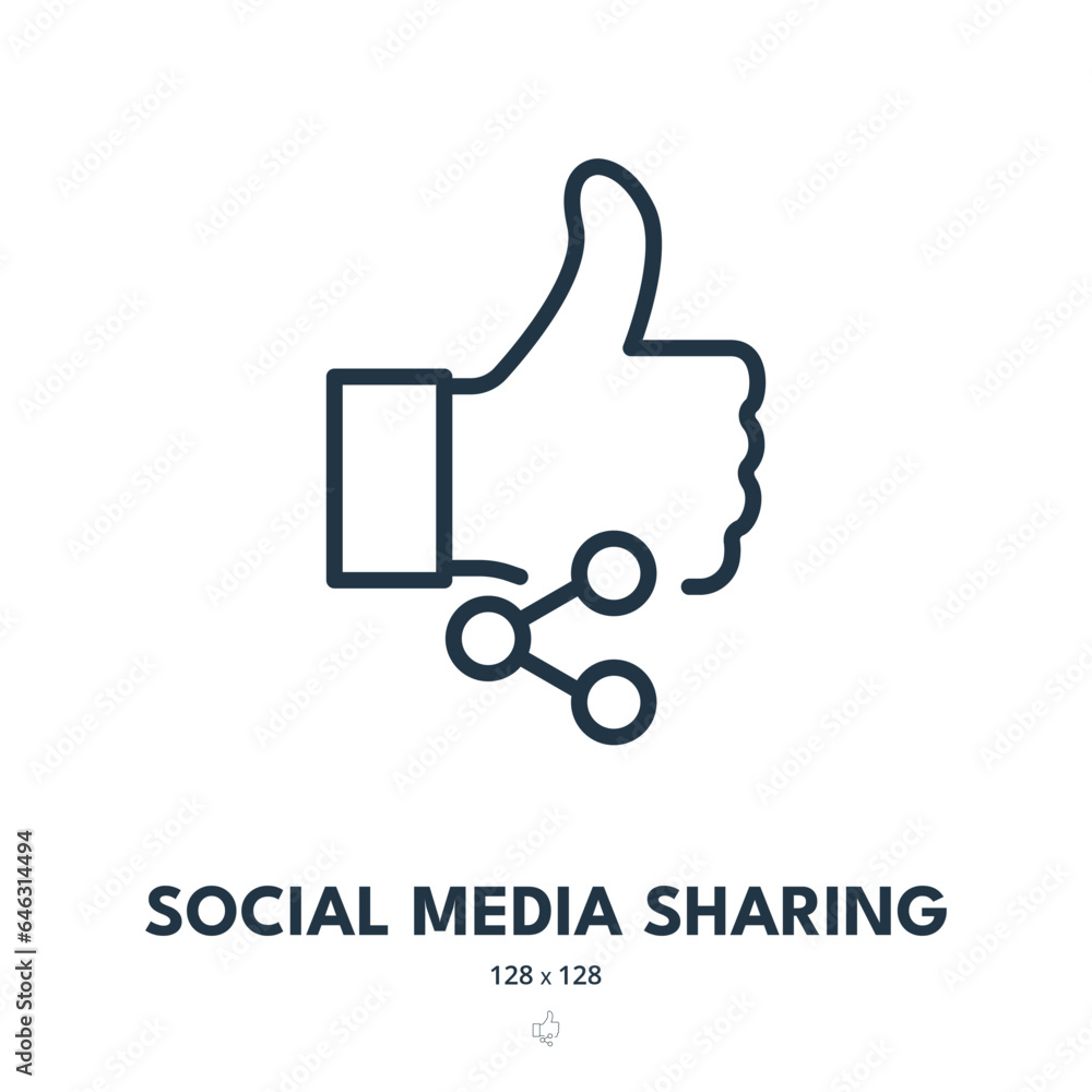 Social Media Sharing Icon. Share, Like, Thumbs Up. Editable Stroke. Simple Vector Icon Social Media Sharing Icon. Share, Like, Thumbs Up. Editable Stroke. Simple Vector Icon