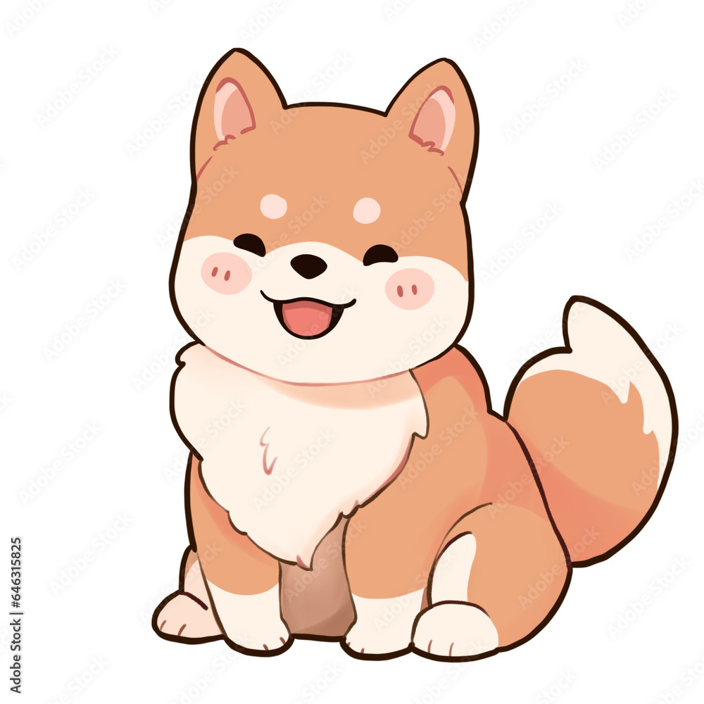 happy Shiba-Inu puppy cartoon happy Shiba-Inu puppy cartoon