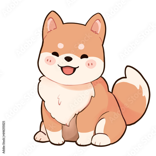 happy Shiba-Inu puppy cartoon