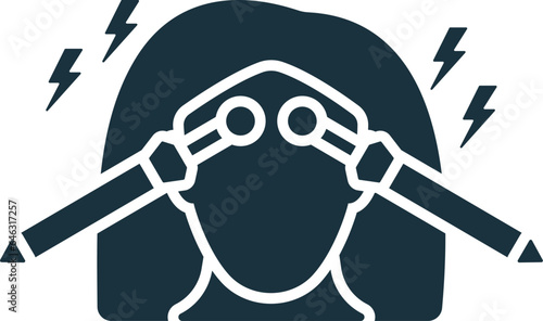Microcurrents icon. Monochrome simple sign from cosmetology collection. Microcurrents icon for logo, templates, web design and infographics.