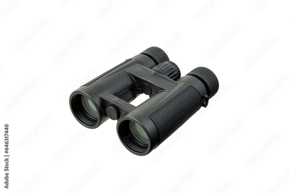 Modern binoculars. An optical instrument for observation at long distances. Isolate on a white back. Modern binoculars. An optical instrument for observation at long distances. Isolate on a white back.