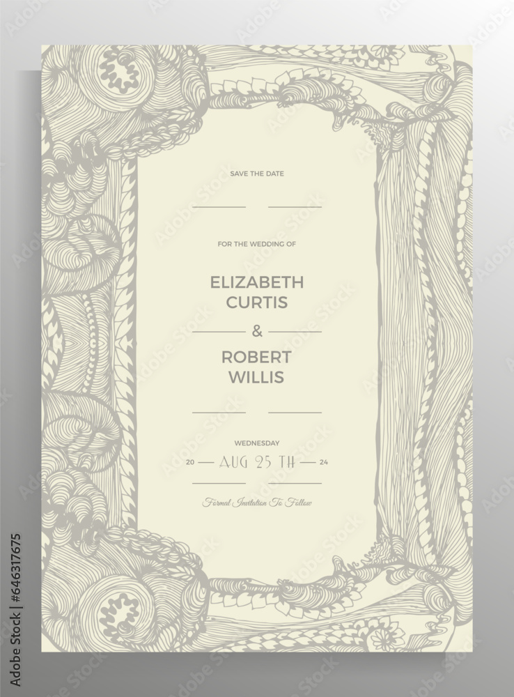 Wedding invitation design. Elegant vector template for poster, card, certificate, brochure in retro style. Wedding invitation design. Elegant vector template for poster, card, certificate, brochure in retro style.