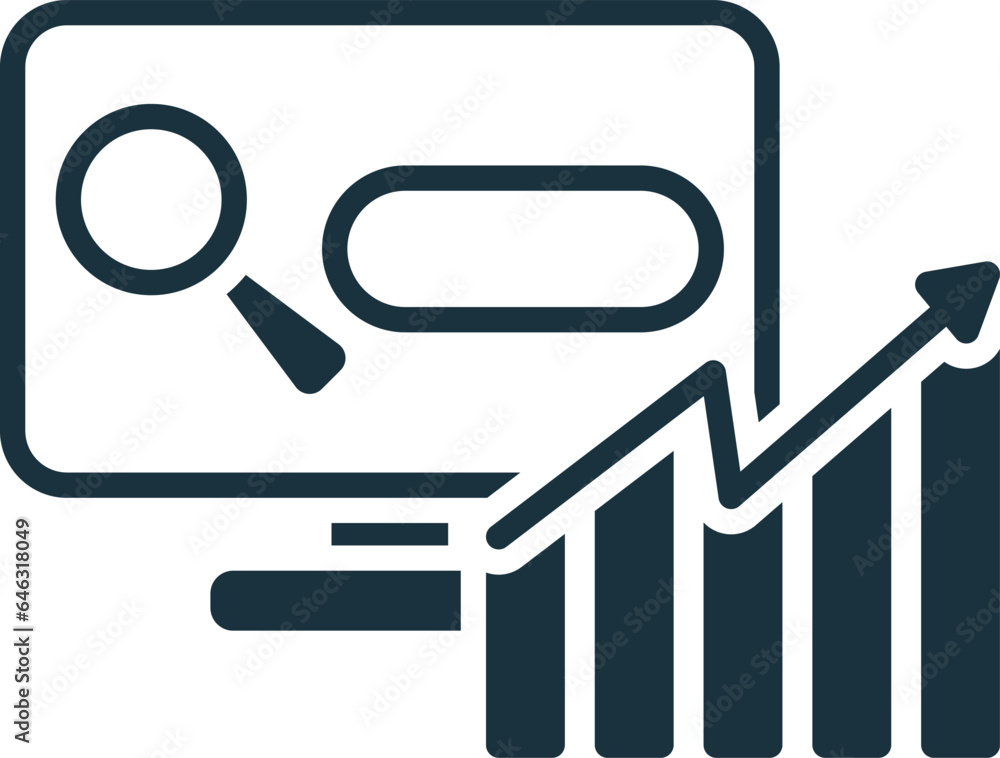 Search engine optimization icon. Monochrome simple sign from digitalization collection. Search engine optimization icon for logo, templates, web design and infographics. Search engine optimization icon. Monochrome simple sign from digitalization collection. Search engine optimization icon for logo, templates, web design and infographics.