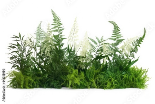Closeup of fresh green fern leaves in a natural forest setting, showcasing the beauty and intricate patterns of nature.