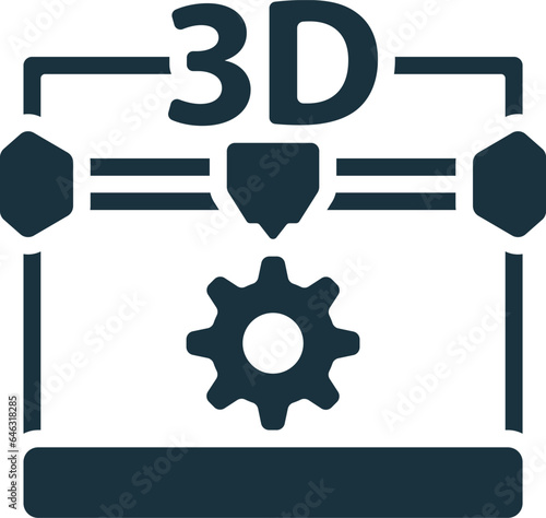 3d manufacturing icon. Monochrome simple sign from digitalization collection. 3d manufacturing icon for logo, templates, web design and infographics.