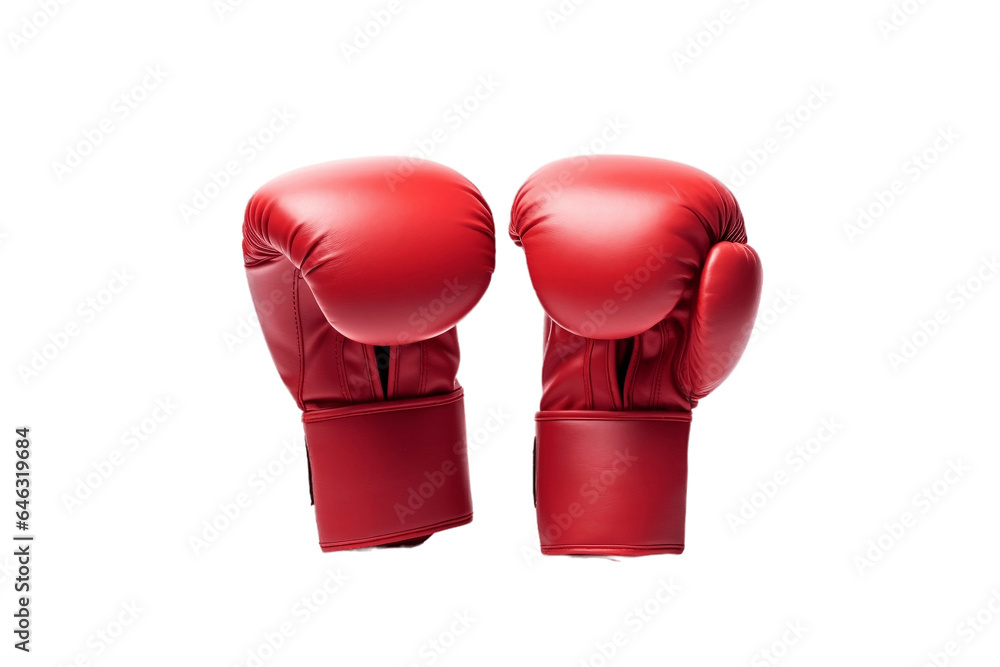 Boxing Gloves Isolated on transparent background, Generative Ai