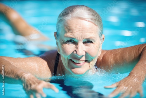 senior person in swimming pool