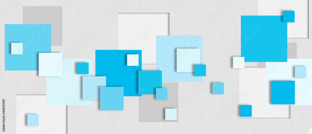 Blue squares minimal tech brochure design
