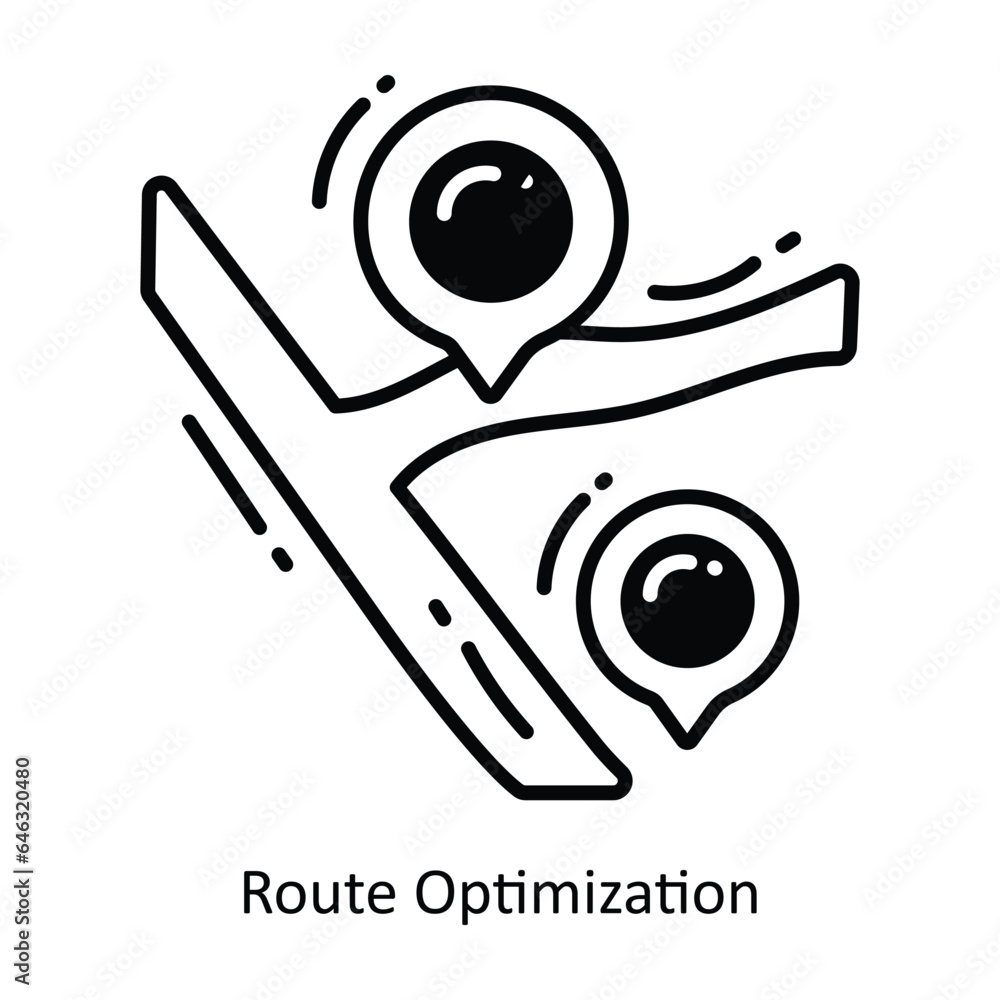 Route Optimization doodle Icon Design illustration. Logistics and Delivery Symbol on White background EPS 10 File Route Optimization doodle Icon Design illustration. Logistics and Delivery Symbol on White background EPS 10 File