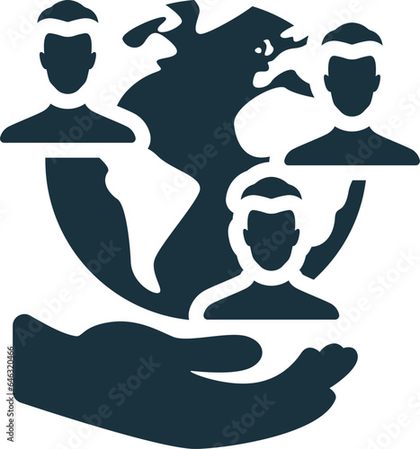 Social responsibility icon. Monochrome simple sign from donation collection. Social responsibility icon for logo, templates, web design and infographics.