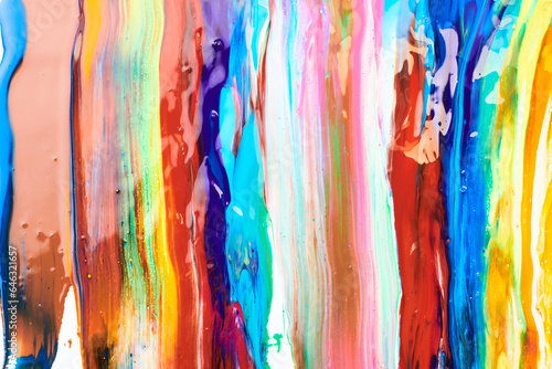 Multicolor brush strokes abstract background. Colorful acrylic ink blots and stains pattern  wallpaper print  fluid art. Creative backdrop  paint explosion