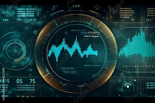 Abstract chart stock interface with modern futuristic style