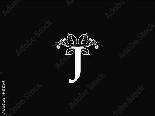 Letter J logo, Feminine j jj Leaf logo Icon Design For Business