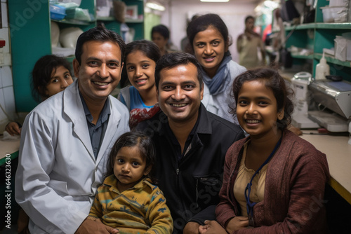 Indian doctor with rural people in rural health camp © PRASANNAPIX