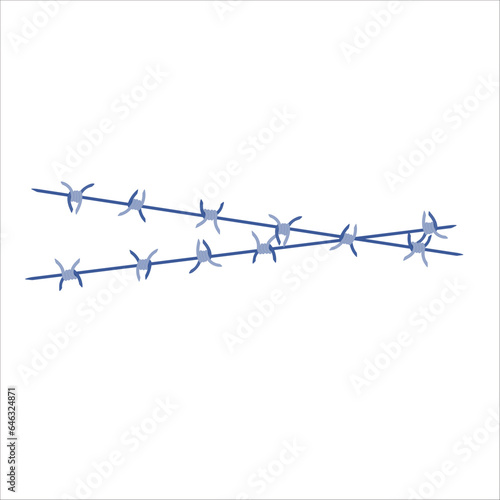 Sharp barbed wire fence barrier frame illustration © art4stock
