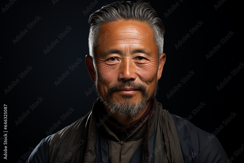 Studio portrait of handsome middle age asian man standing on different colours background Studio portrait of handsome middle age asian man standing on different colours background