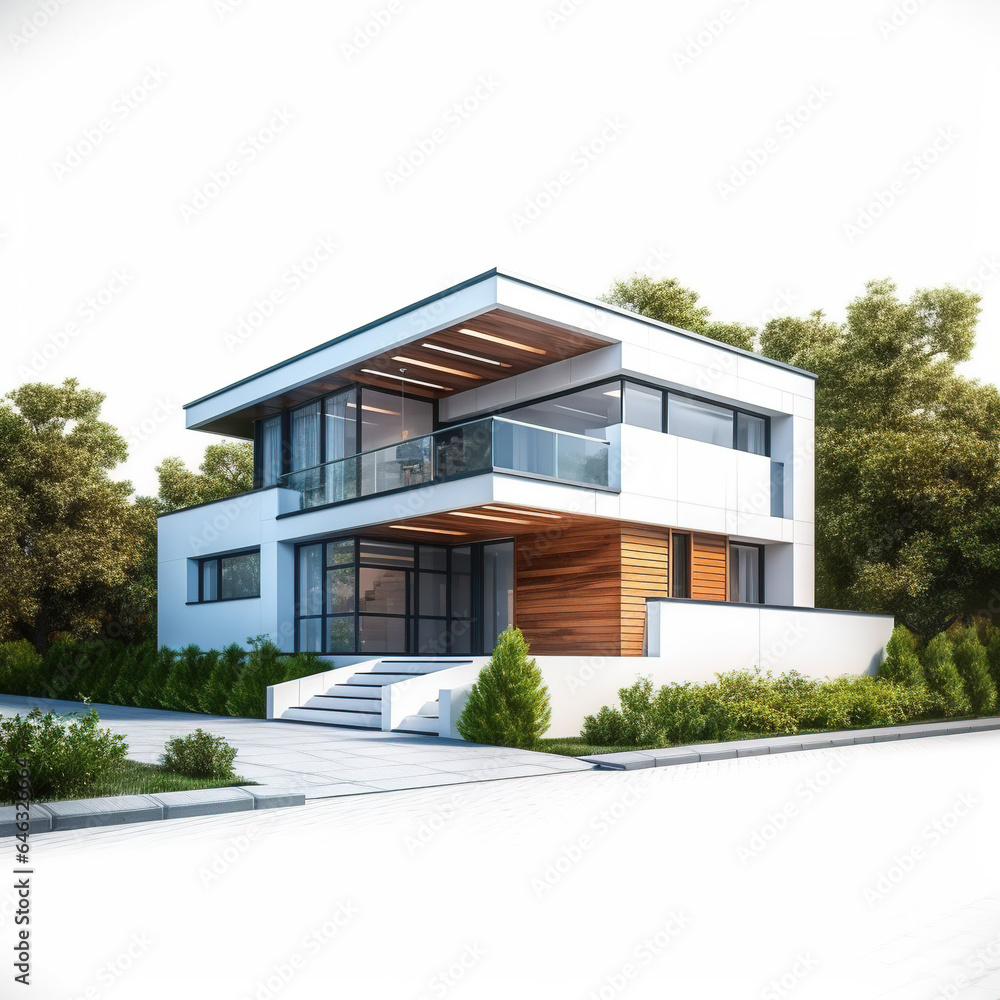 3d Real Estate Home Isolated On White Background 3d Real Estate Home Isolated On White Background