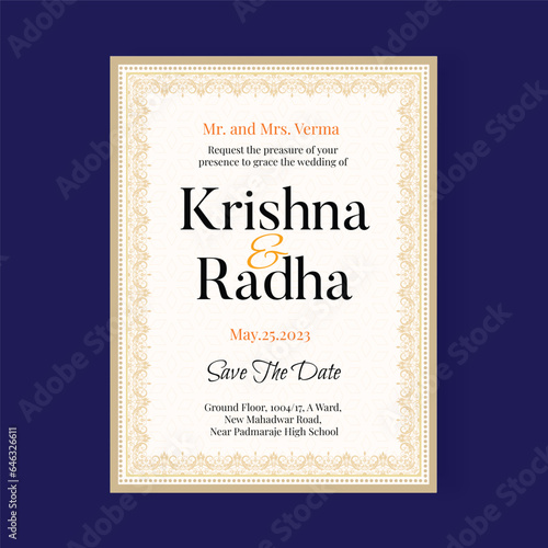 Traditional Royal Wedding Invitation card design