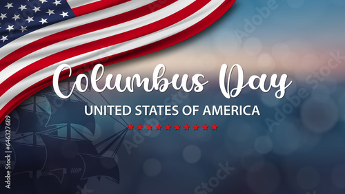 Columbus Day, USA Flag Background