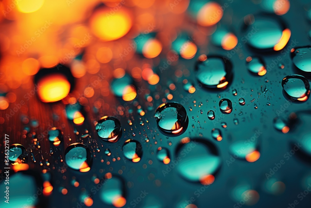 Abstract rain drop on colorful background. Generative AI Abstract rain drop on colorful background. Generative AI
