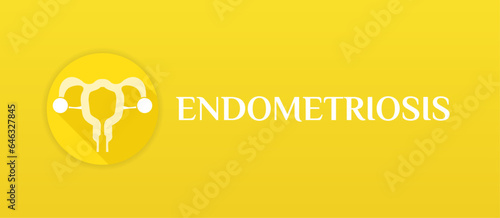 Endometriosis Yellow Medical Banner Illustration