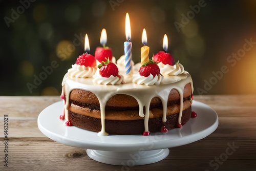 birthday cake with candles