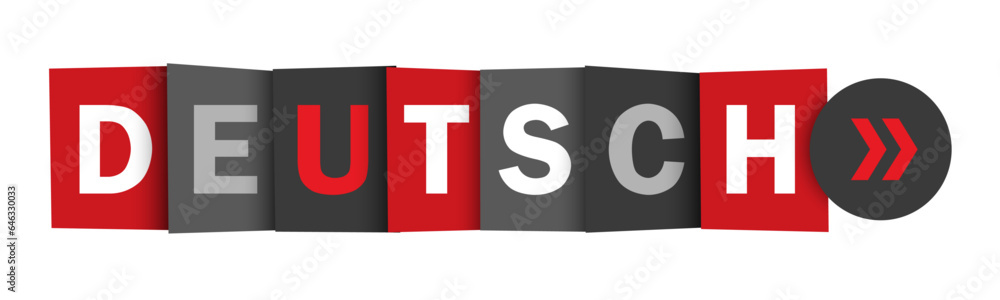 DEUTSCH red and gray vector web button DEUTSCH red and gray vector web button