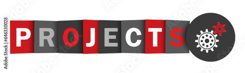 PROJECTS red and gray vector web button