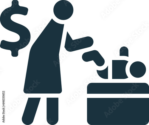 Paid parental leave icon. Monochrome simple sign from employee benefits collection. Paid parental leave icon for logo, templates, web design and infographics.