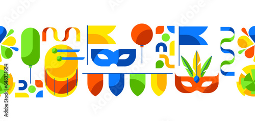 Carnival party pattern. Mardi Gras illustration for traditional holiday or festival.