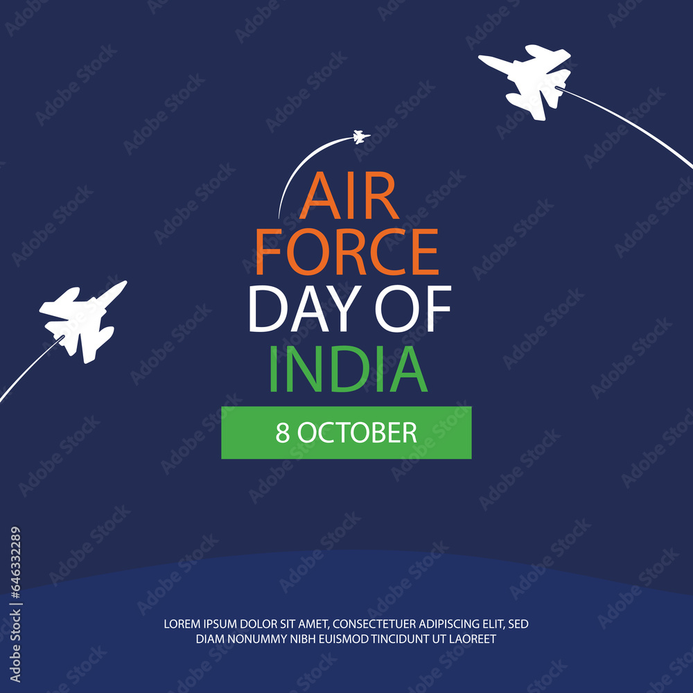 Free vector indian air force day poster design