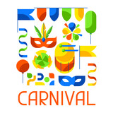 Carnival party background. Mardi Gras illustration for traditional holiday or festival.
