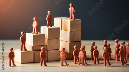 Image of wooden cubes with people figures human 