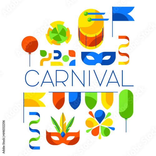 Carnival party background. Mardi Gras illustration for traditional holiday or festival.