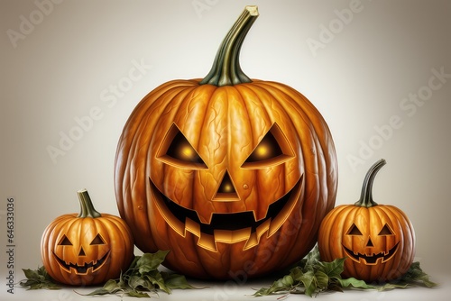 halloween pumpkin on white
