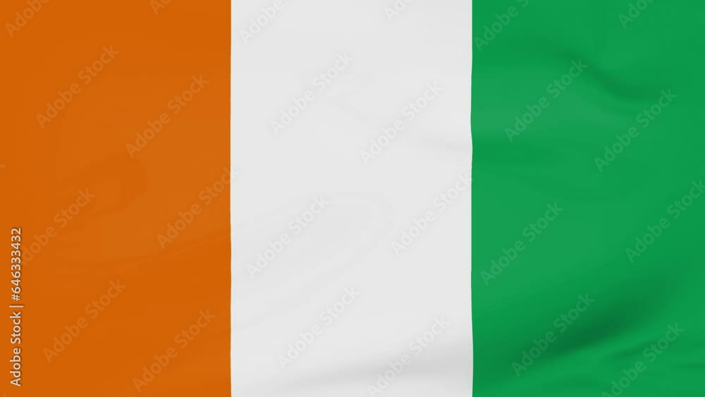 Ivory Coast flag waving animated background Ivory Coast flag waving animated background
