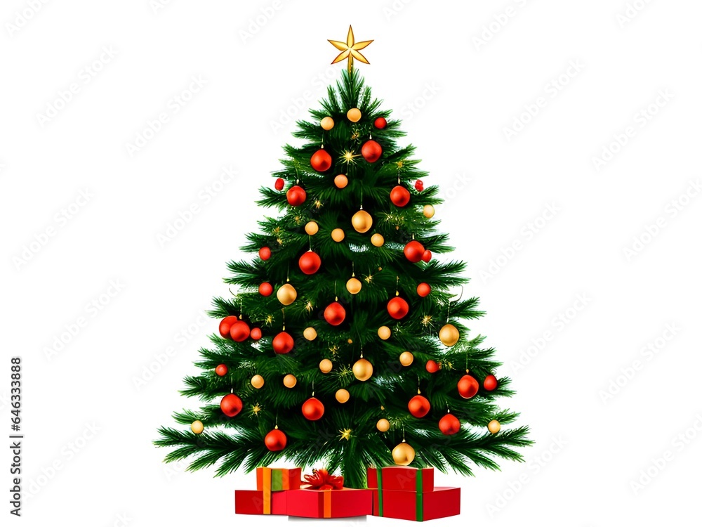 christmas tree with gifts, Generative AI christmas tree with gifts, Generative AI