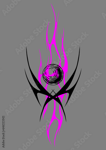 Cyber sigilism design. Neo tribal gothic style shape.