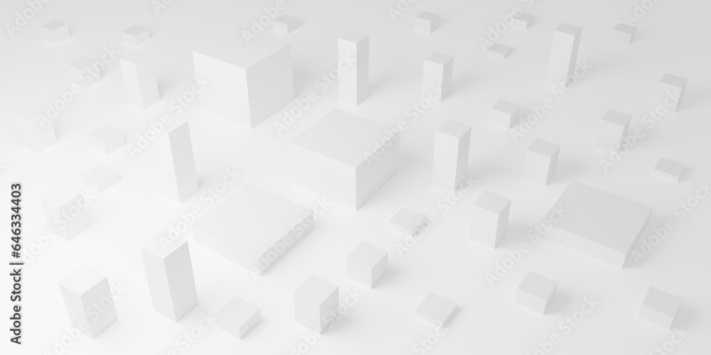 Abstract white background with cubes. 3D render. Abstract white background with cubes. 3D render.
