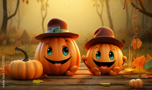 happy smiling halloween pumpkins- horror party for kids