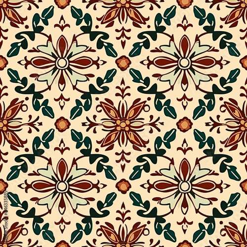 Seamless pattern, tileable old Christmas holiday English antique country style print for wallpaper, wrapping paper, scrapbook, fabric and product design