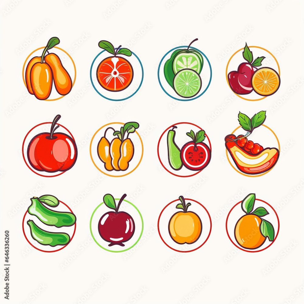 Free Fresh and Vibrant Vegetable and Fruits Logo Design Generative AI Free Fresh and Vibrant Vegetable and Fruits Logo Design Generative AI
