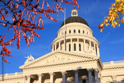 California State Capitol. Fall leaves.